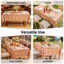 Checkered Fall Tablecloth Rectangle Cotton Linen Gingham Table Cloth with Tassel Washable Wrinkle Free Heavy Duty Buffalo Plaid Table Cover for Dining/Party/Picnic (Orange, 55" x 70" (Rectangular))