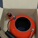 Le Creuset Enamel On Steel Whistling Tea Kettle with Metal Finishes, 1.7 qt., Cerise
