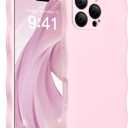 Magnetic for iPhone 16 Pro Case, [Full Camera Protection][Compatible with MagSafe] Cute Wave Frame Silicone Shockproof Protective Phone Case for iPhone 16 Pro 6.3", Chalk Pink