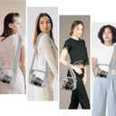 6 x VOROLO Stadium Approved Clear Crossbody Bag,Small See Through Purse Handbag with Adjustable Shoulder Strap for Sports Gray (20cm*14cm*7.5cm, Grey)
