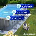 AQUASTRONG Sand Filter Pump for Above Ground Pool with Timer, 2/3 HP Pool Pumps Above Ground 3000 GPH for Pools up to 11000GAL, 12in Pool Filter with 6-Way Valve, Improved Circulation and Filtration