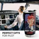 Pilot Tumbler 20oz, Pilot gifts for Men, Pilot Gift Idea for Birthday, Father's Day, Christmas Gift, Aviation Men, Funny Airplane Present, Stainless Steel Cup