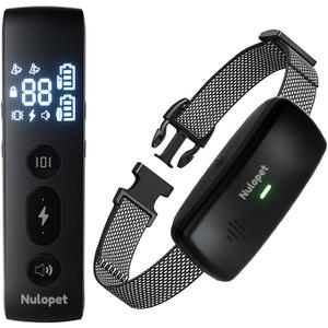 Nulopet Dog Shock Collar, Electric Training Collar with Remote 950FT for Dogs, Waterproof Rechargeable E Collar with Adjustable Collar for Dogs (10-110 lbs)
