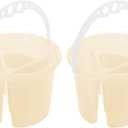 Artist Brush Basins with Handle 2-Pack Plastic Painting Buckets for Paint Brush Washer and Mixing Water 6.02X6.02X4.52In Easy to Clean Suitable for Artists and Painters (Yellow)