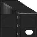 Henoyso 72 Pcs Plastic Folder with Clear Front Pocket and 3 Prong Plastic Folders with Card Slot Pocket Folders with Prongs for School Office (Black)