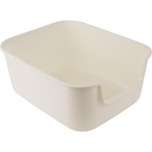 Large Cat Litter Box with High Sides,Cat Boxes for Indoor Cats,Cat Litter Pan for Kitty,Litter Box with Low Entry,Easy to Clean,Anti-Splashing (White)