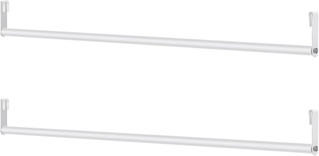 Threehoney 2 Pack Wire Shelving Garment Hanger Bar Wire Shelving Accessories Industrial Closet Clothes Rods for Home Retail Store(White,36 Inch)