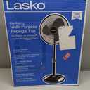 Lasko 2521 16 Inch 3-Speed Quiet Adjustable Tilting Wide-Area Oscillating Standing Pedestal Fan for Bedroom, Kitchen, Home, and Office, Black