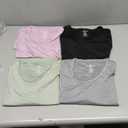 Real Essentials 4Pack: Women's Dry Fit Tech Stretch Short-Sleeve Crew Neck Athletic T-Shirt  M