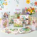 Saillong 12 Pack Spring Diamond Painting Greeting Card Kits Easter Diamond Art Cards with Envelopes Gnome Tulips Flowers 5d Rhinestones Painting Kits for Adults DIY Crafts Family Friend Spring Gifts