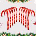 10" Christmas Candy Cane Lights (10PCS) for Landscape Decoration,Red & White Pathway Makers Lights (Include Stakes)