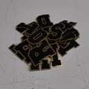 26 Pieces Black Chenille Letter Patches, Embroidered Letters, Glitter Patches, Varsity Iron on Gold Letter Patches, Adhesive Sticker Letter Patch 3.1in Height (26 pcs A-Z set)