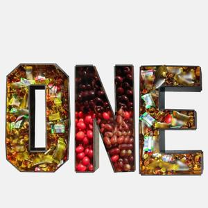 13.7" Gold Cardboard Letters ONE for Charcuterie, Large Fillable Candy Gift Box  Hollow Gift Tray for Cupcakes, Candies & Birthday or Anniversary Decorations