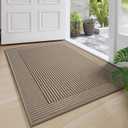 Door Mat 24"x35", Thin Dirt Trapper Entryway Front Doormat, Brown | Non Slip Washable Entry Mat, Low-Profile, Dirt Resistant and Absorbent Welcome Mat for Inside Front Backdoor and Entrance