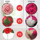 Higfra Artificial Flowers 25pcs Real Looking Fake Roses with Stems for DIY Wedding Bouquets Baby Shower Centerpieces Floral Arrangements Party Tables Home Decorations