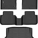 Binmotor-Floor Mats & Cargo Liner for Honda Civic Sedan 2025-2022 (Sport LX Si), All Weather Car Floor Trunk Mat for Honda Civic Accessories (2nd Row with USB Ports) Not for Hatchback/Hybrid