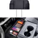 PIMCAR Center Console Organizer for 2011-2024 2025 Ford F150 F250 F350 F450 F550 F650, Front Center Seat Headrest Organizer with Non-Slip Silicone Pad Super Duty Accessories (Jump Seat Console Only)