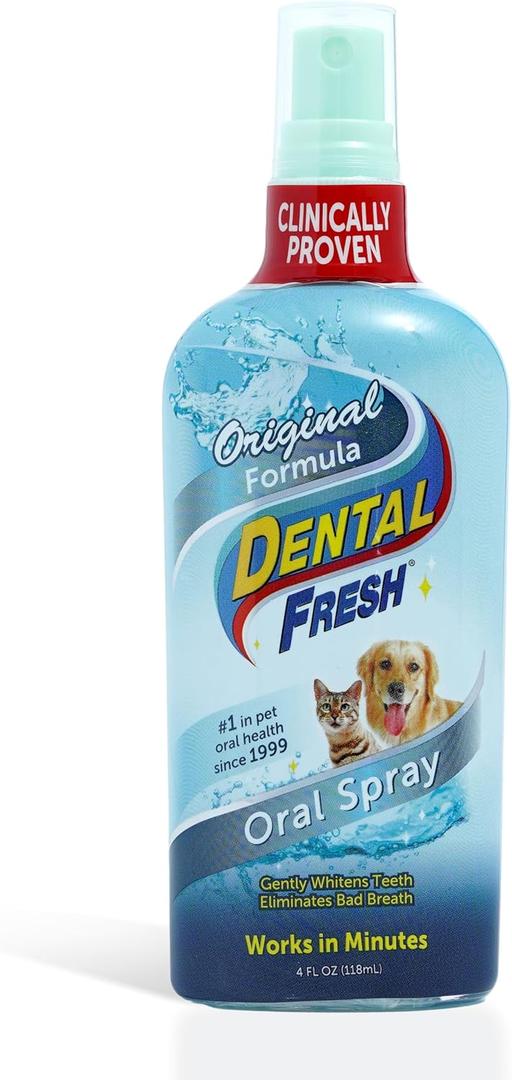 Dental Fresh Oral Spray for Dogs and Cats, Help Freshen Breath for Healthy Teeth & Gums, 4 Fl Oz.