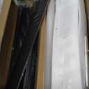 Barn Door Hardware Kit -6.6FT Sliding Door Hardware with Adjustable Floor Guide, 2 Handles and Latch -Fit 36''-40'' Wide Panel, I Shape Hanger, Black