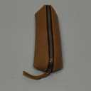 Genuine Leather Pencil Case, Leather Pencil Pouch Large Capacity, Big Pencil Pouch with Zipper Vintage Pen Bag Fountain Pen Holder for Men Women Businessmen Artists Home Office(Brown)