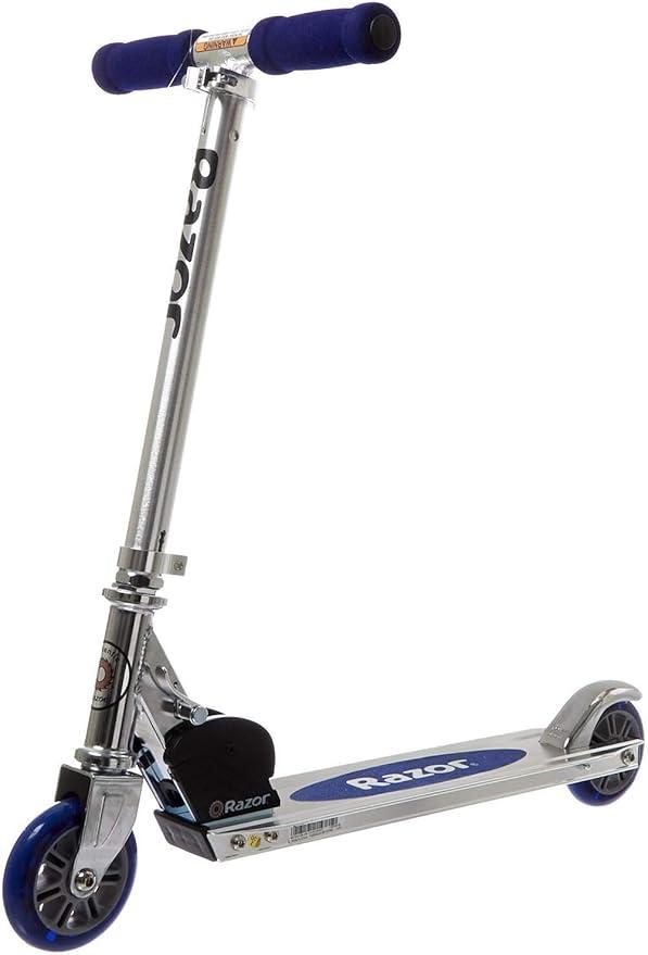 Razor A Kick Scooter for Kids - Lightweight, Foldable, Aluminum Frame, and Adjustable Handlebars (Blue) 