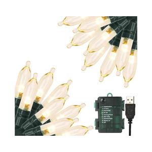 Christmas Lights 33ft 100 LED Battery String Lights with Timer Memory Function USB or Battery Powered Waterproof String Lights for Indoor Outdoor Decoration