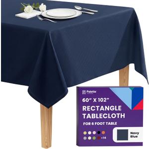 Gee Di Moda Rectangle Tablecloth - 60 x 102 Inch Navy Blue Table Cloth for 6 Foot Rectangle Tables - Heavy Duty Washable Fabric - for Holiday Party, Dinner, Weddings, Baby Shower & Events