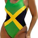 Verdusa Women's One Piece Swimsuit Color Block Tummy Control Swimwear Bathing Suit (M)