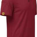 Men's Polo Shirt Short Sleeve Moisture Wicking Sports Casual T-Shirt Golf Polo Shirt Business Collar Shirt for Men Red M (M)