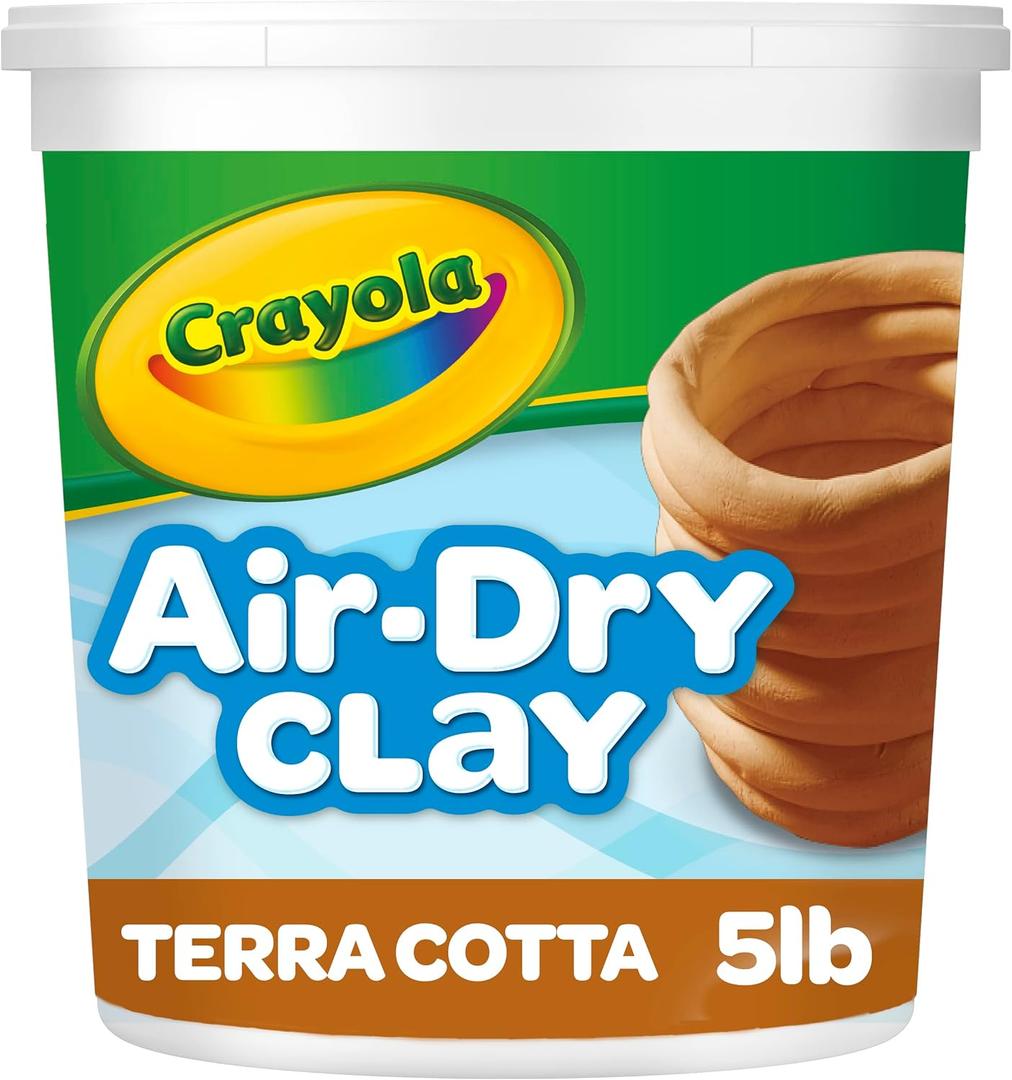 Crayola Air Dry Clay for Kids (5lbs), Reusable Bucket of Terra Cotta Clay for Sculpting, Bulk Arts and Crafts Supplies, Ages 3+ (5lb Bucket, Multi)