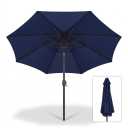 9 Ft Outdoor Patio Market Umbrella with Crank Handle & Push-Button Tilt – Heavy-Duty Bronze Steel Pole, 8 Ribs, Water-Resistant UV Protection Canopy for Backyard, Deck, Garden & Poolside (Navy Blue)