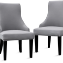Liykimt Stretch Wingback Side Chair Slipcover-Accent Chair Cover Slipcover with Arm,Washable Upholstered Arm Dining Chair with Nailed Trim Protector for Dining Living Room Set of 2,Light Gray