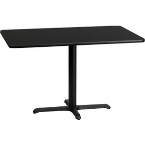 Flash Furniture Stiles 30'' x 48'' Rectangular Black Laminate Table Top with 23.5'' x 29.5'' Table Height Base
