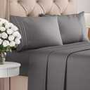 King Size 4 Piece Sheet Set - Comfy Breathable & Cooling Bed Sheets Set - Hotel Luxury Bedding for Women, Men, Kids & Teens - Deep Pockets, Easy-Fit, Super Soft & Wrinkle Free - Oeko-Tex - Dark Grey (07 - Dark Grey)