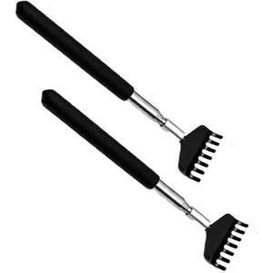 2 Pack Portable Extendable Back Scratcher Non-Steel Material Quality and Durability,Stainless Steel Telescoping Back Scratcher with Beautiful Present Packaging