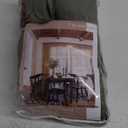 108 Inch Linen Pleated Curtains 2 Panels Set for Living Room Bedroom Farmhouse Cotton Rustic Farmhouse Back Tab Memory Trained Pinch Pleat Window Curtain Olive Green 108 Inch Length for Office 9FT