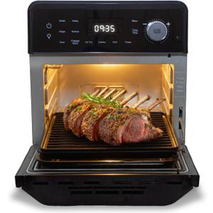 Nuwave 2026 Air Fryer Oven & Grill Comb, Plug-in Powered Grill Plate for True Char Flavor & Marks, 2-Layer Glass Door, Cooler Exterior, 150 Presets, Temp Probe, 500F, Stainless Steel, 700/1500/1800W, 15.5qt Capacity