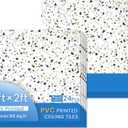 24 PCS 2x2 Ft Faux Printed PVC Ceiling Tiles, 24x24 Inch Terrazzo Speckle Scatter Ceiling Panels, Waterproof Washable Cuttable Material Ideal for Living Room Bedroom Basement Cover 96 Sq.Ft
