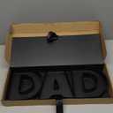 SM SunniMix Dad Letter Shaped Empty Flower Box Flower Soap Bag Father's Day Fashion Premium Decorative Floral Packaging for Celebrations, black