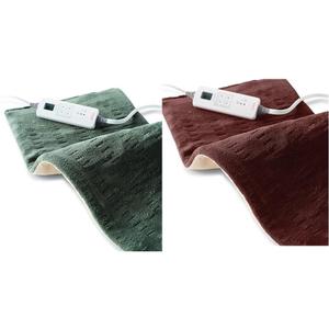 Sunbeam XL Heating Pad Bundle for Back, Neck and Shoulder Pain Relief with Auto Shut Off and 6 Heat Settings, Extra Large 12 x 24, Green and Burgundy