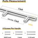 10 Pack 5" Brushed Silver Cabinet Pulls, Hollow (3" C-C) Universal Cabinet Handles for Kitchen/Bathroom/Dresser, Cupboard Hardware for Bar Pulls