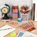 Outus 60 Pcs World Flags Pencils International Flags Pencils with Erasers 100 Day of School Pencil Multicultural Pen Country of The World Back to School Supplies for Schools First Day Labor Days