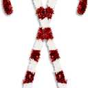 Bright Creations Giant Candy Cane - 2 Pack, 50 in, Red & White Tinsel - Garden & Outdoor Decor - Outdoor Tinsel Decor