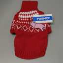 FUAMEY Dog Christmas Sweaters Extra Small, Warm Puppy Pullover Cold Weather with Built-in Leash Hole, Soft Winter Clothes for Dogs Front Sleeves, Thick Turtleneck Doggy Outfits (Red, XS)