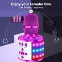 BONAOK Karaoke Microphone for Kids & Adults - Bluetooth Microphones Singing Mic with Disco Lights, Echo Effect, Built-in Speaker Portable Karaoke Player for Party Travel Gifts Q78(Purple)