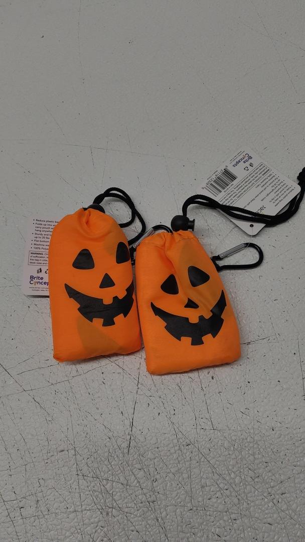 lantern Halloween Treat Tote 14.5"x15" folds into 4.3"x3.2"pouch Set Of 2