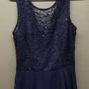BeryLove Cocktail Prom Dresses 2025 Formal Wedding Guest Dresses Sleeveless Lace High Low Homecoming Dress (Small, Navy Sequin)