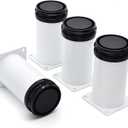 4 Inch Metal Furniture Legs Stainless Steel Adjustable Legs White Metal Legs Round Cabinet Legs for Coffee Table Cabinet Desk Sofa Shelves, Pack of 4