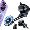 HTU 2026 Upgraded for Magsafe Car Mount [80LBS Strongest Suction & Military-Grade] Powerful Magnetic Cell Phone Holder for Car Dashboard Windshield for iPhone 17 16 15 14 Pro Max Mini,Black