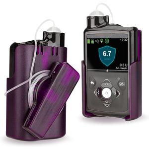 Insulin Pump Holder 360 Rotatable, Insulin Pump Case with Clip for Medtronic MiniMed 630G 640G 670G 770G 780G, Sturdy and Durable Clip (Purple)
